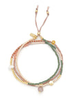 Mixed Media Wrap Bracelet/Necklace - Healing/Tourmaline/Gold