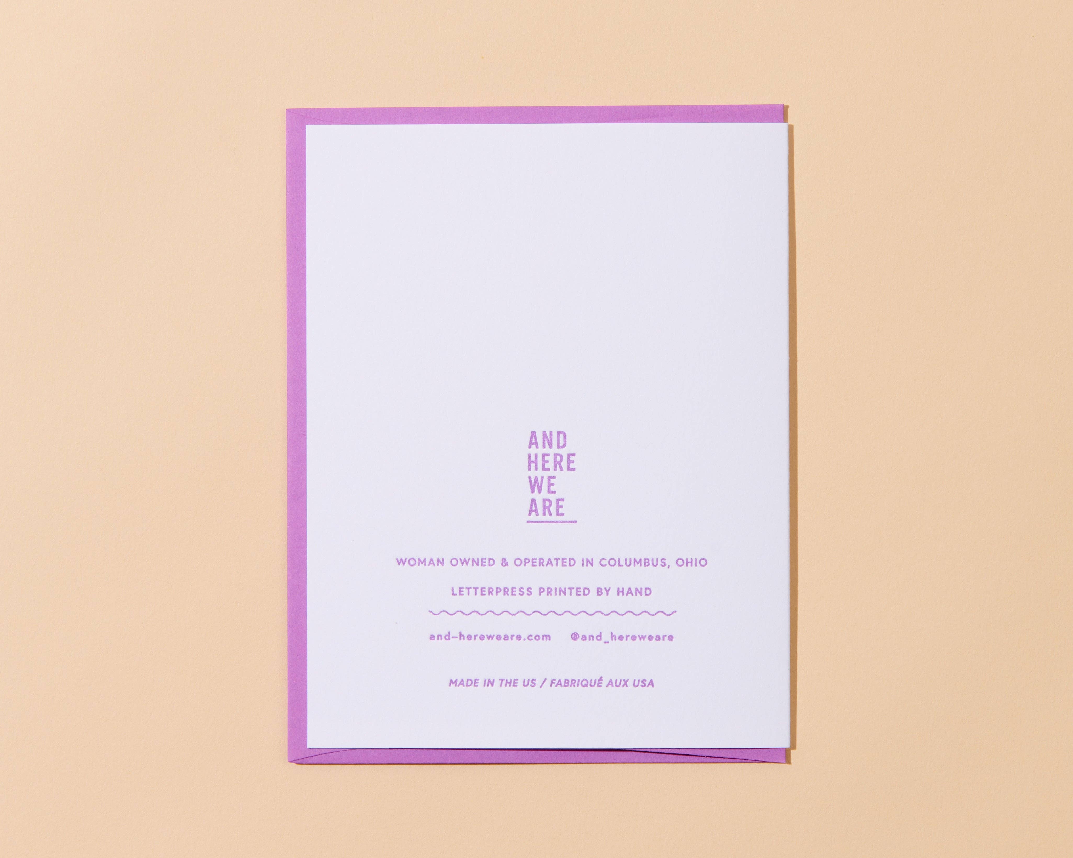 Best Wife/Mom/Friend Letterpress Greeting Card
