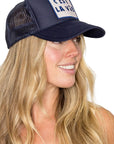 C'est La Vie Trucker Hat in Navy