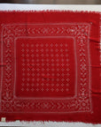 Poppy Red Classic Print Naturally Dyed Bandana (white)