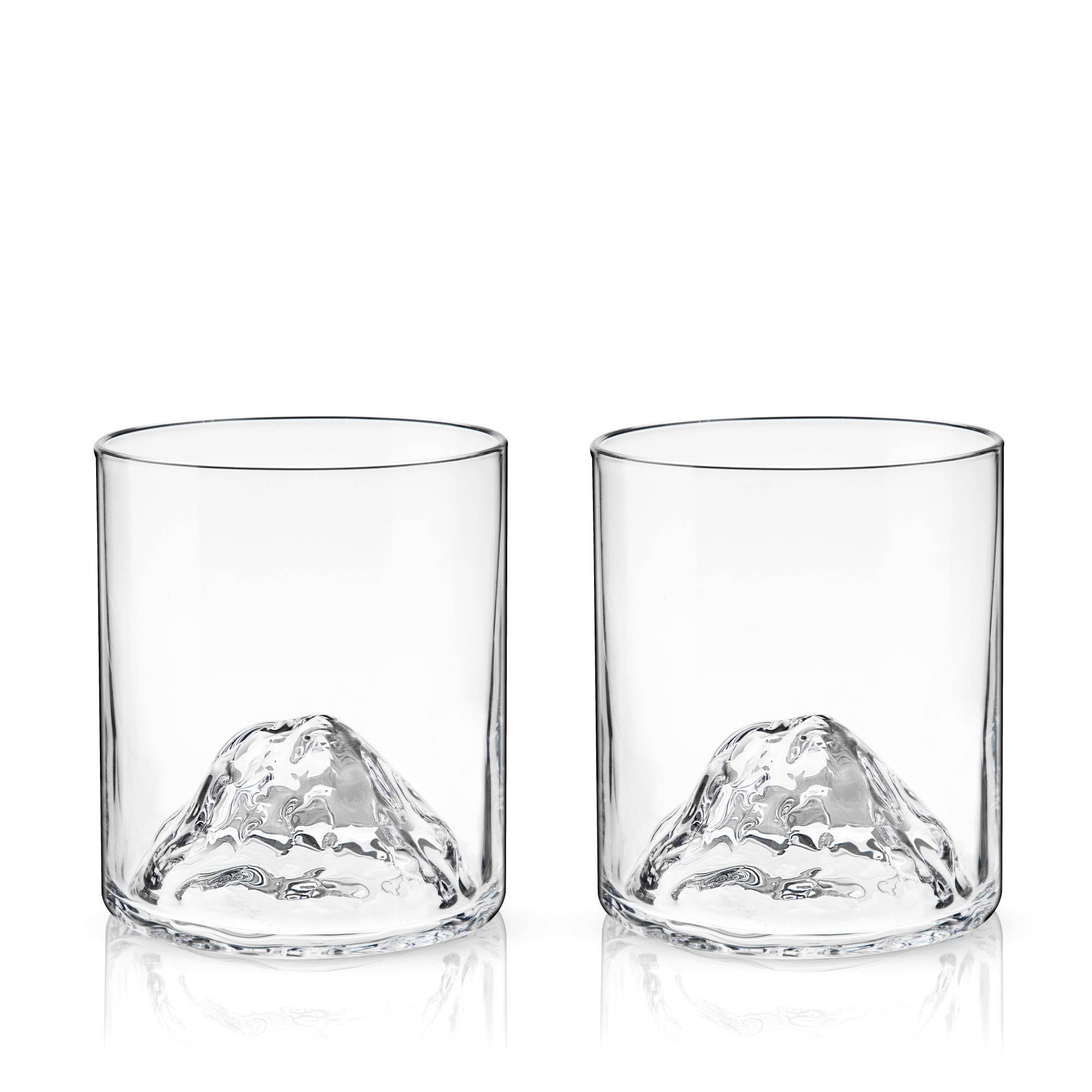 Pacific Northwest Mountain Themed Crystal Tumblers Set of 2