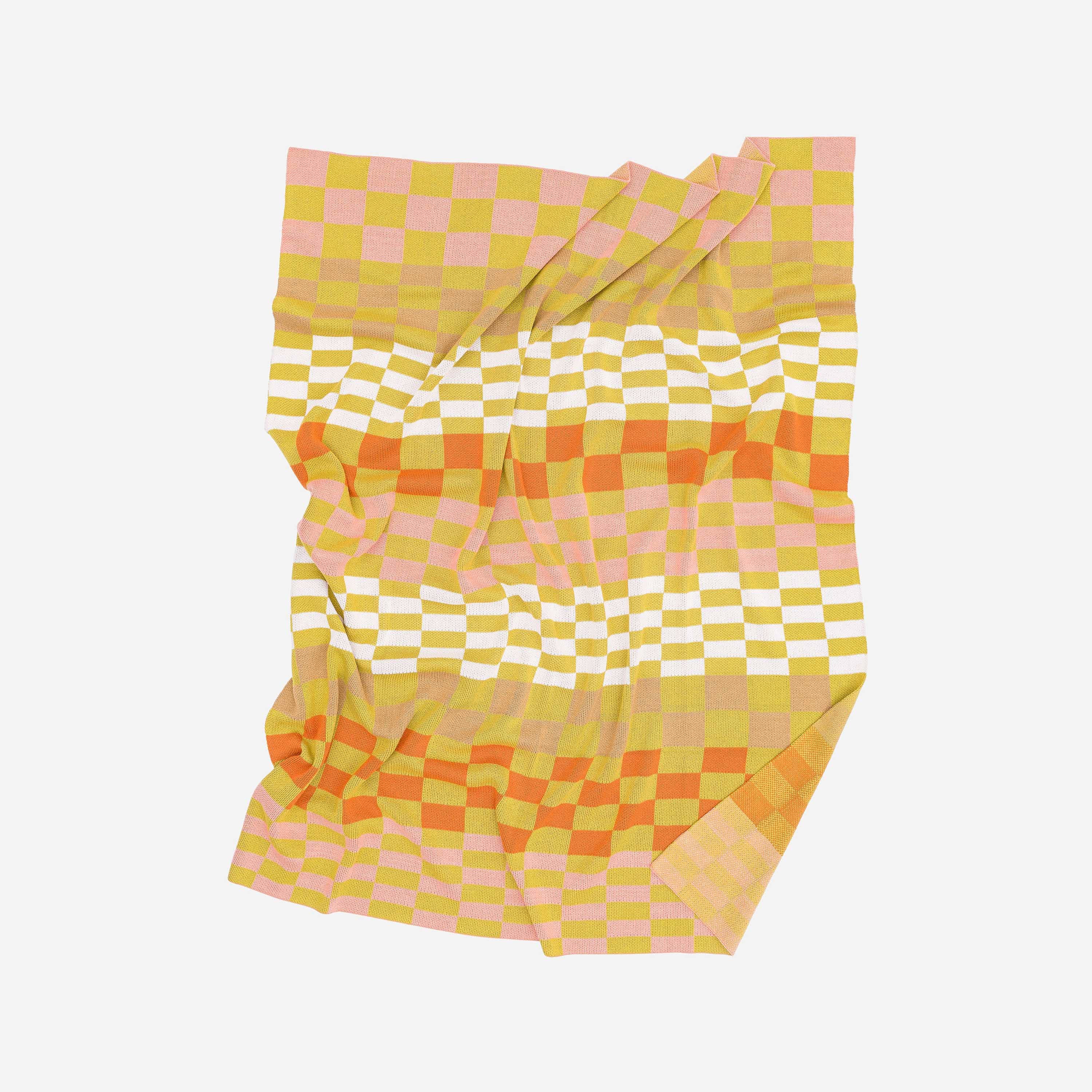 Mosaic Checkerboard Throw: Wine Red