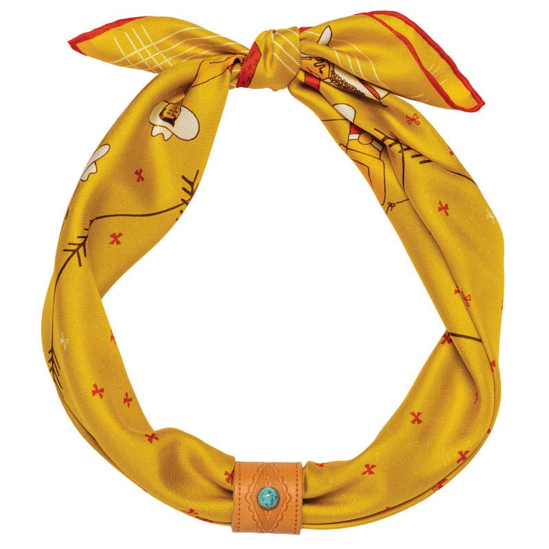 Silk Scarf - “Buck Up Buckaroo” - Square Neck &amp; Hair Scarf