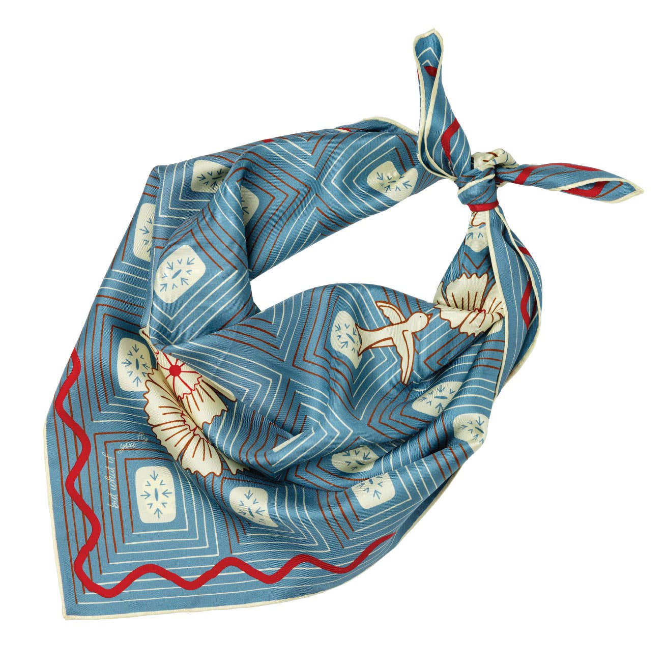 Silk Scarf - ‘But What if You Fly’ – Square Neck/Hair Scarf