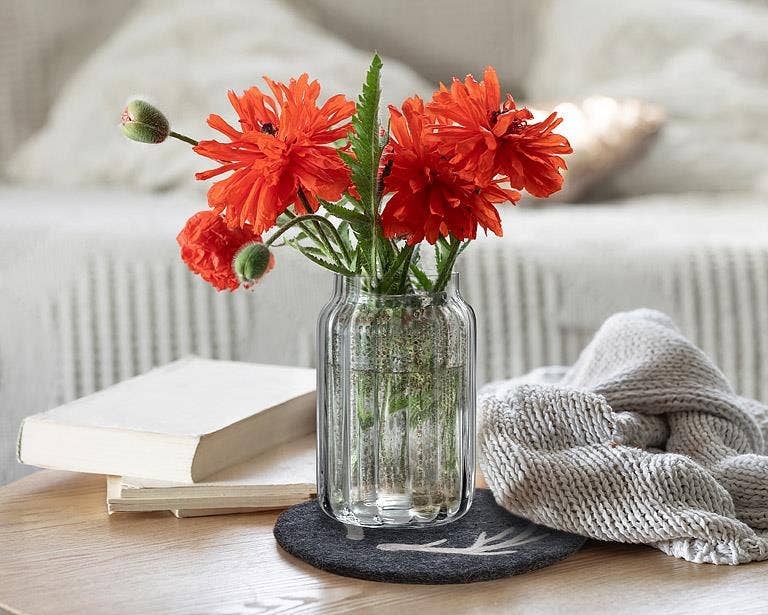 Large Wide Optic Jar Vase-8.5&quot;H