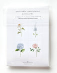 Garden flowers paintable watercolor notecard set
