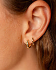 Charli Diamond & Gold Polka Dot Hoops