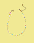 Beaded Necklace - Multi-Color w/Pink Heart - Allie
