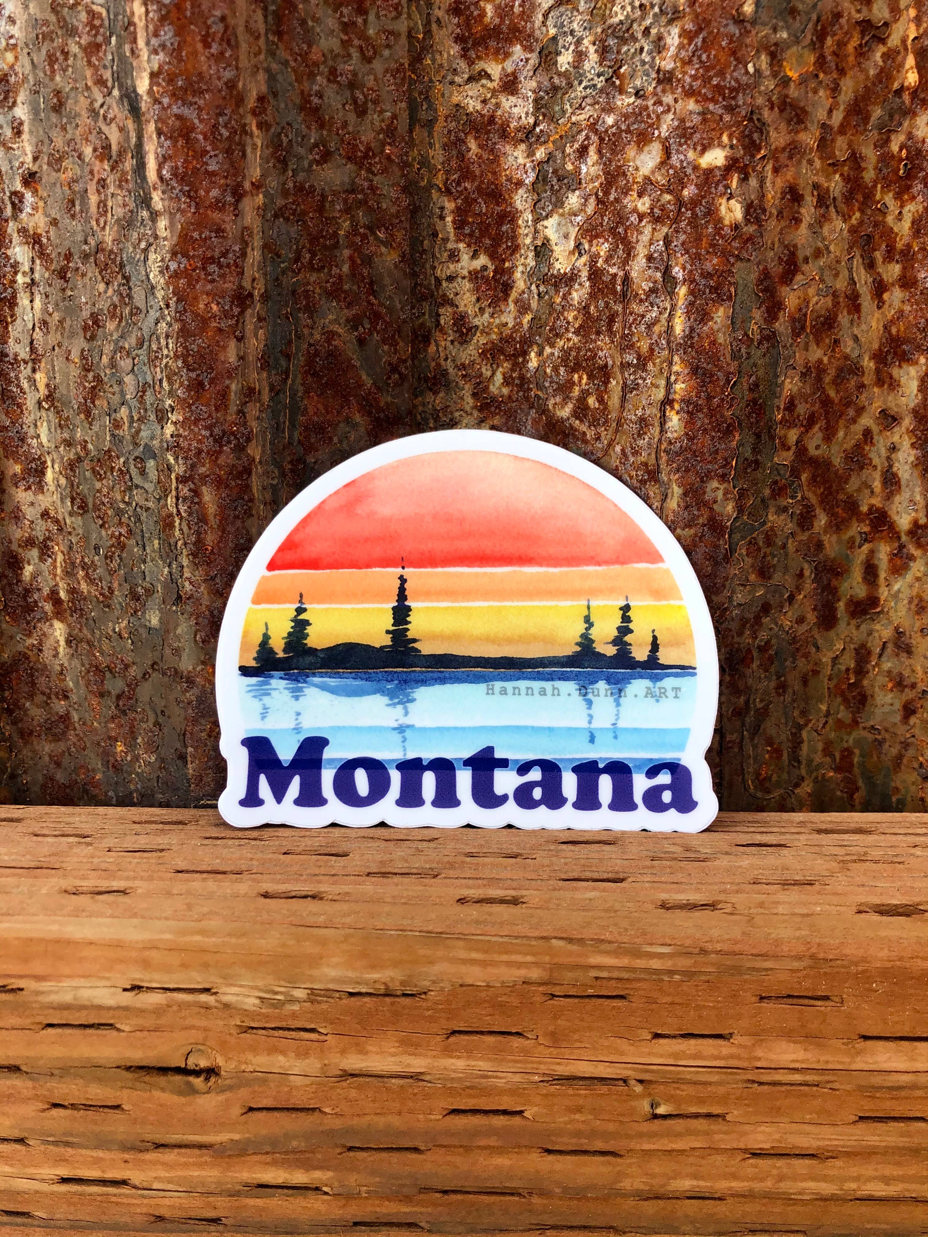 Montana sunrise 3&quot; decal