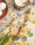 Homebody Cotton Linen Tea Towel | Wild Rose Wreath Floral