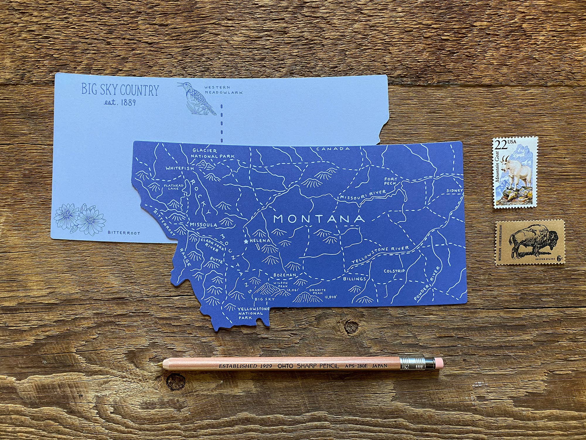 Montana Map Postcard
