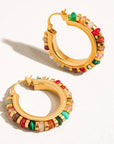 Capri 18K Gold Color Beaded Resort Hoop Earring