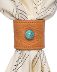 Leather Bandana Slide - Studded Diamond - Scarf Ring