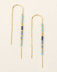 Chromacolor Miyuki Thread Earring - Cobalt Multi/Gold
