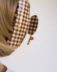 BROWN GINGHAM TOMATO CHARM CLAW