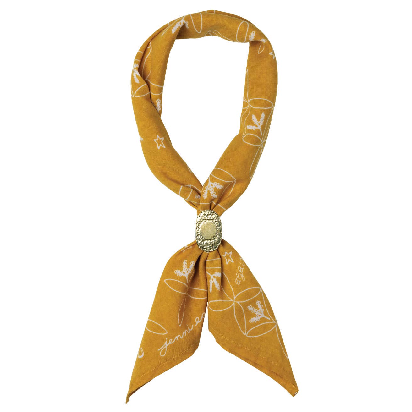 Cotton Voile Bandana “Against the Odds" - saffron - Scarf