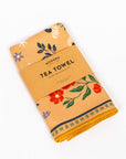 Floral Print Tea Towel - Cream