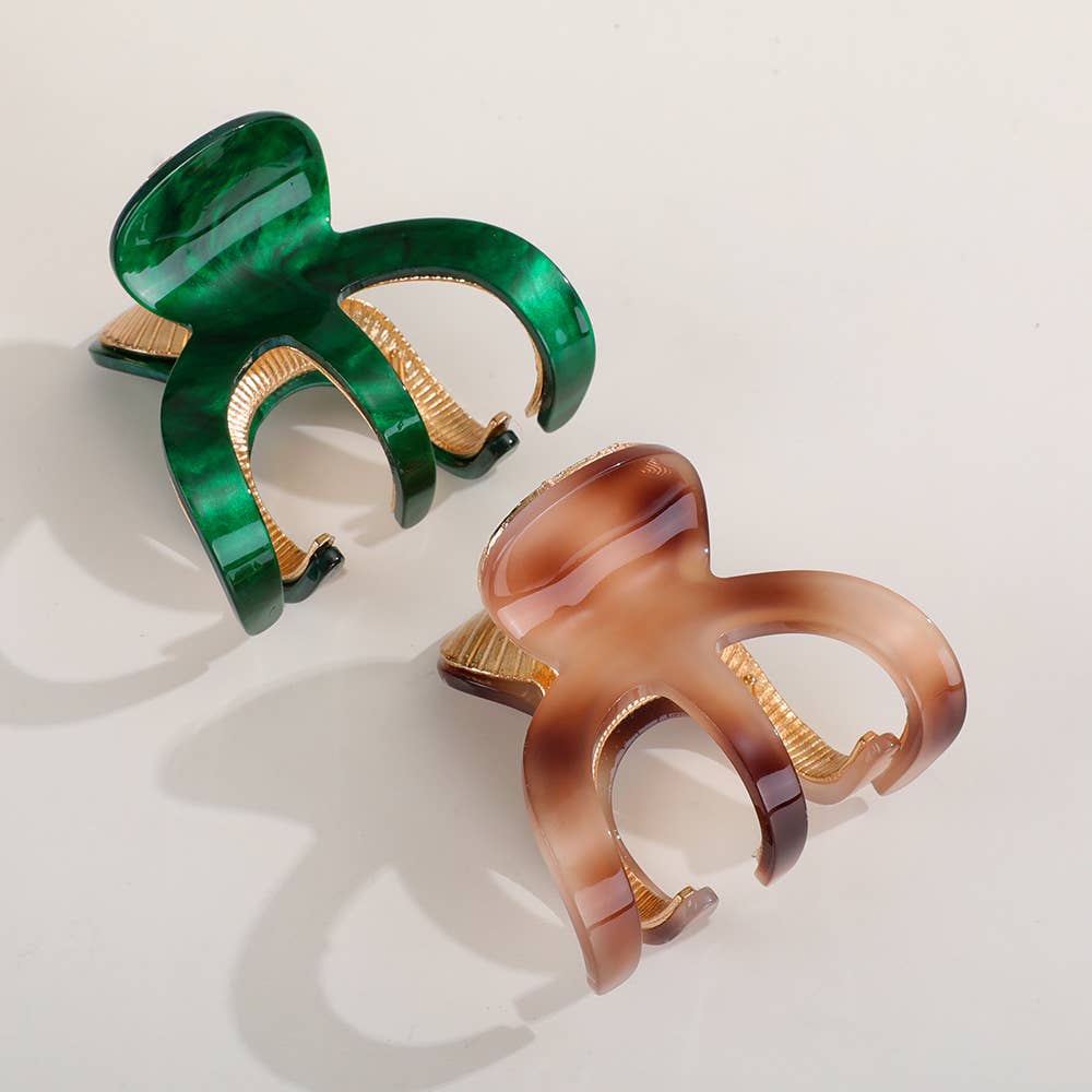 Jade Claw Clip | Small Octopus Metal Claw Clip
