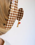 BROWN GINGHAM TOMATO CHARM CLAW