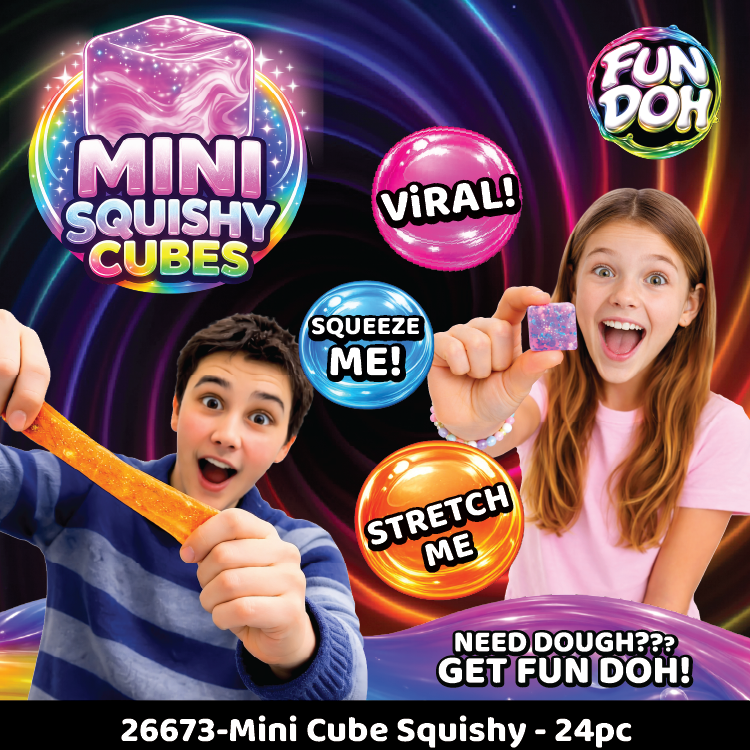 Fun Doh MINI Squishy Cube 2 Pack VIRAL