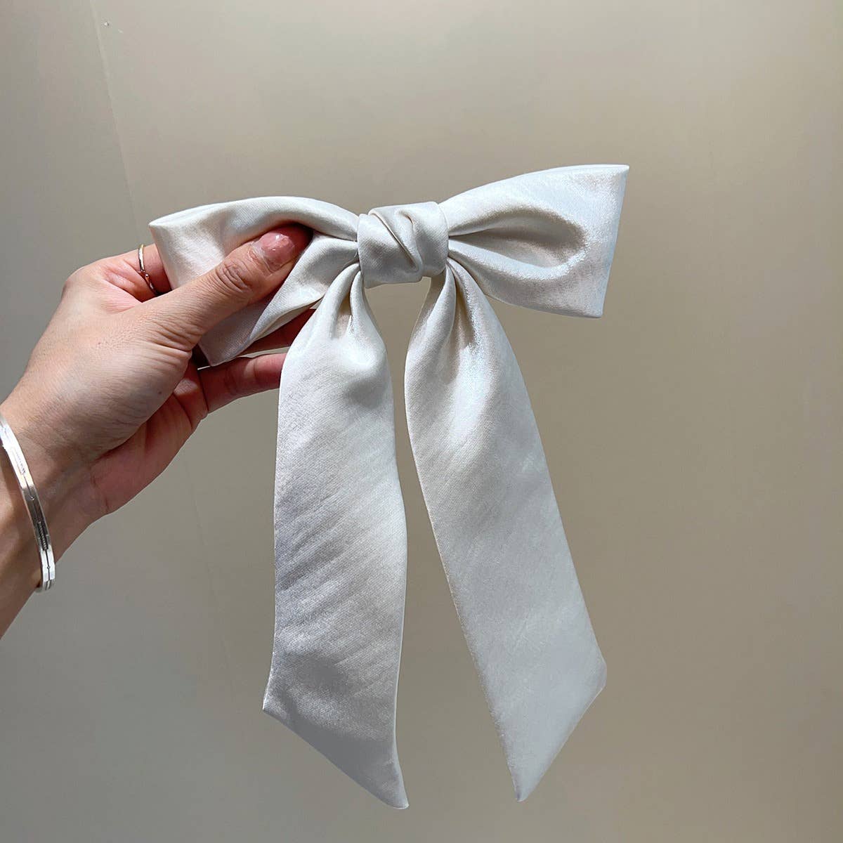 Holiday Satin Bow Ribbon French Barrette Clip: Assorted