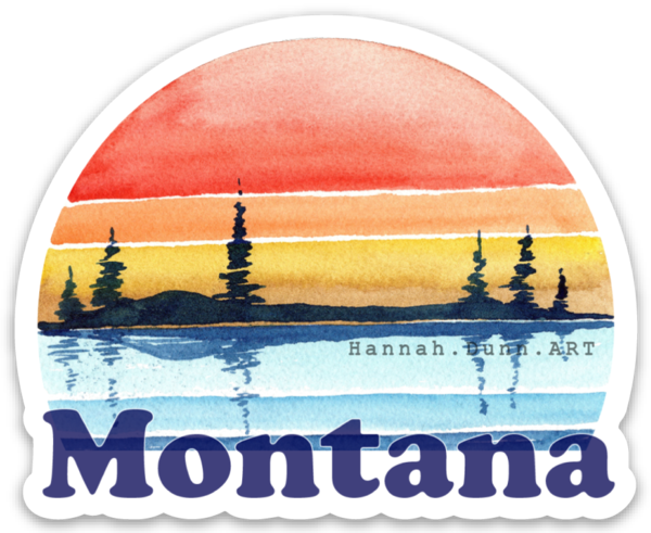Montana sunrise 3&quot; decal