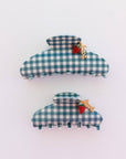 BLUE GINGHAM STRAWBERRY CHARM CLAW