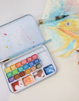 Metallic Watercolor Cake Set in Tin Premium 21pc
