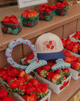 BLUE GINGHAM STRAWBERRY CHARM CLAW