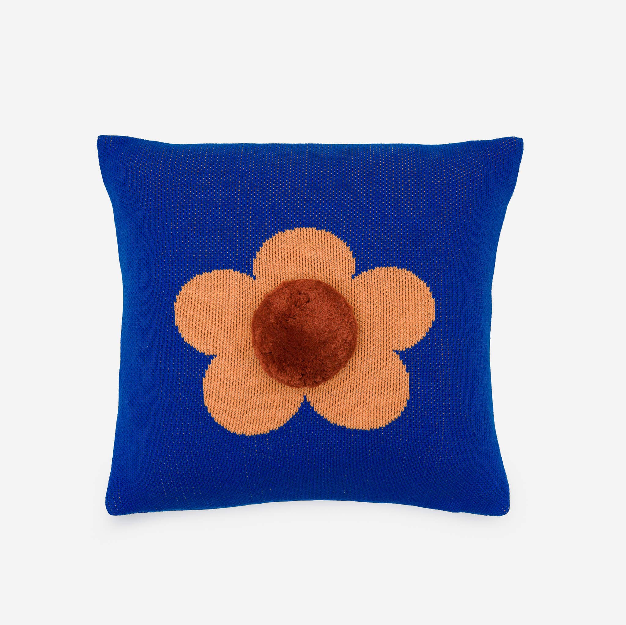 Flower Pom Pillow Cover: Melon