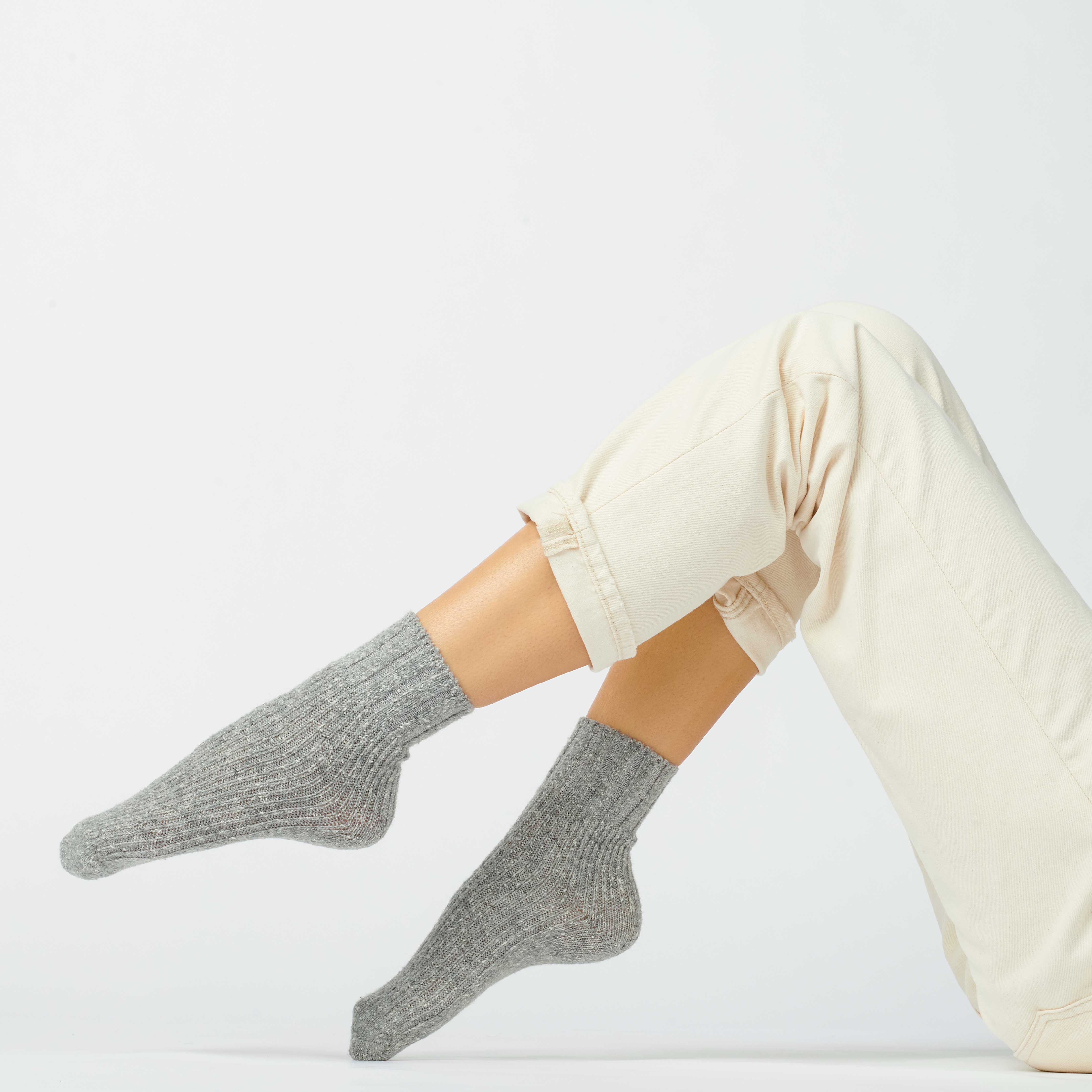 Light Grey Wool Jumper Women&#39;s Socks
