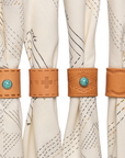 Leather Bandana Slide - Studded Diamond - Scarf Ring