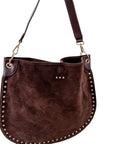 Rosalie Rivet Suede Hobo Bag