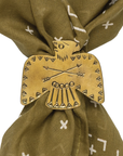 Brass Bandana Slide - Large Thunderbird - Scarf Ring