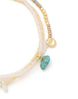 Mixed Media Wrap Bracelet/Necklace - Tranquility/Turquoise/G