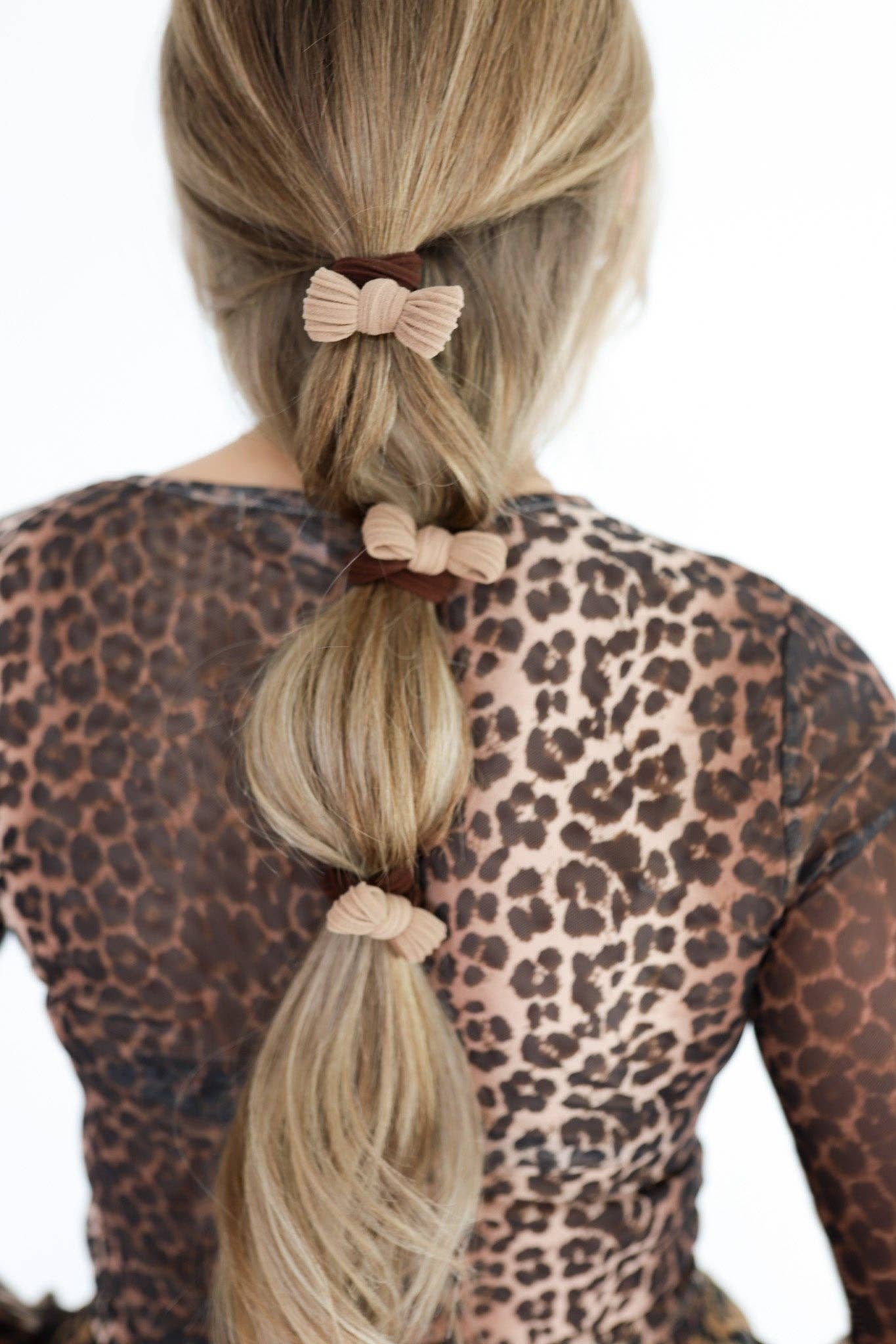 TWO TONED BOW SLICK BACK PONYTAILS (PACK OF 3)