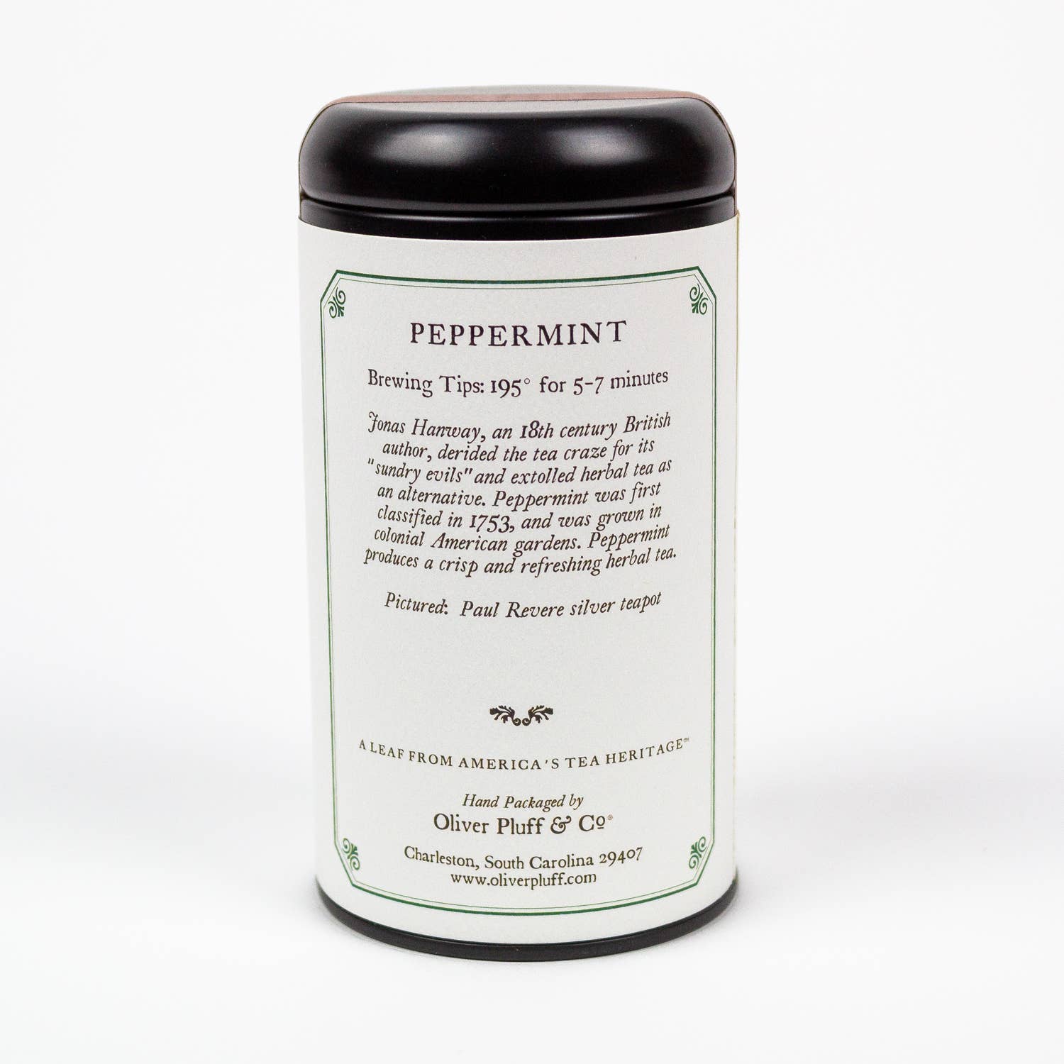 Peppermint Tea -  20 Teabags in Signature Oliver Pluff &amp; Co Tea Tin