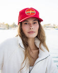 Electric Rainbow Trucker Hat Red
