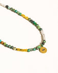 Lahina Green Boho Handmade Stone Eye Necklace