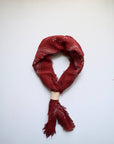 Poppy Red Classic Print Naturally Dyed Bandana (white)