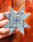 Quilt Star Sticker 3"