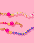 Beaded Necklace - Pink + Orange - Meredith