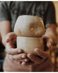 Speckled White Groove Cup