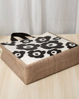 50pcs, 3 Sizes Classic Black Flower Non-woven Gift Bag