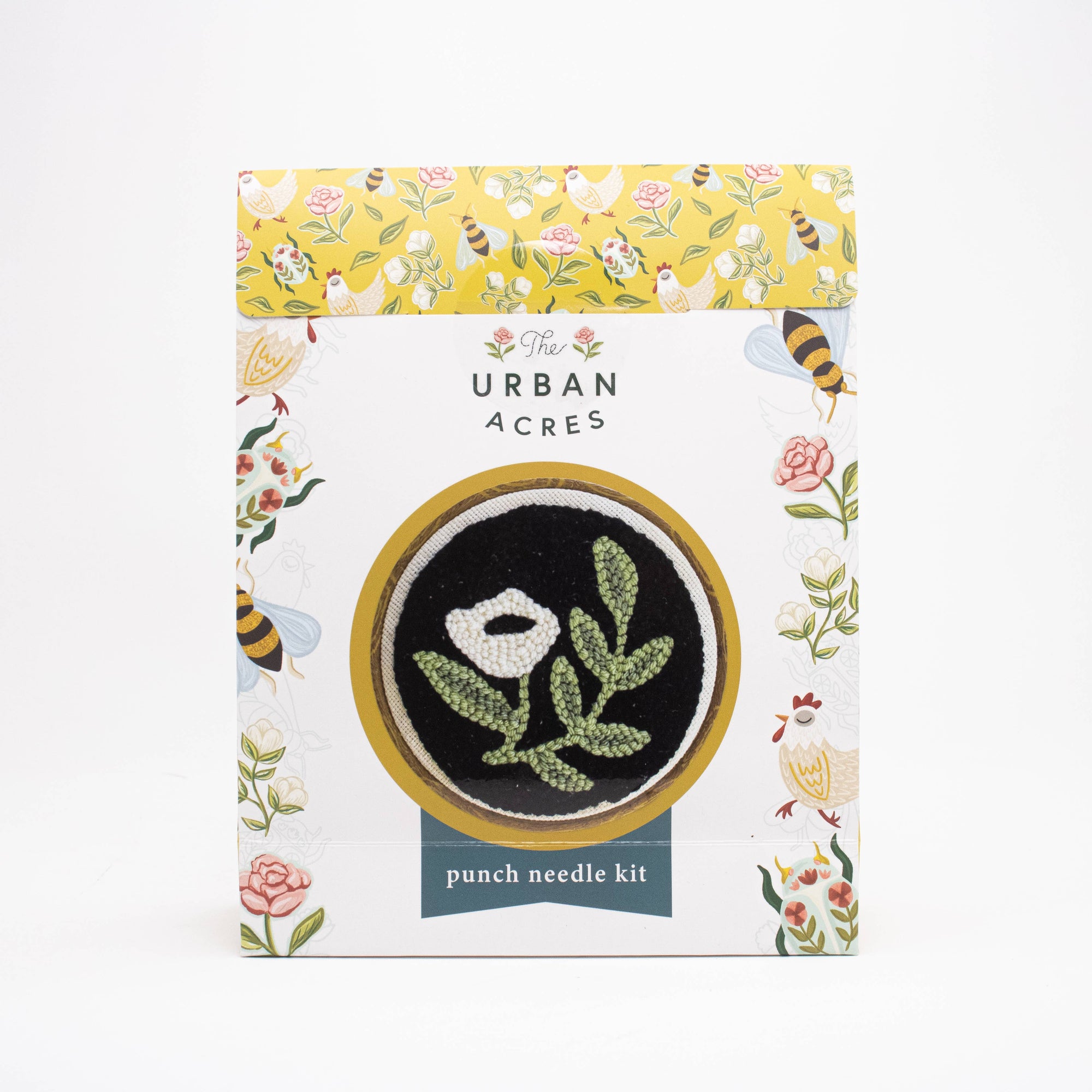 Black Floral Punch Needle Kit