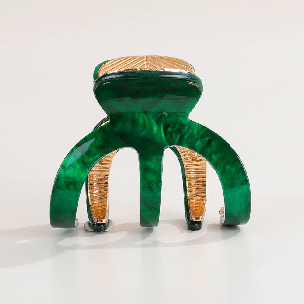 Jade Claw Clip | Small Octopus Metal Claw Clip