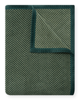 Harborview Herringbone Forest Green Blanket