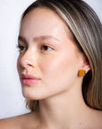 Beaded Handwoven Tulip Stud Pack (Cream/Tan)