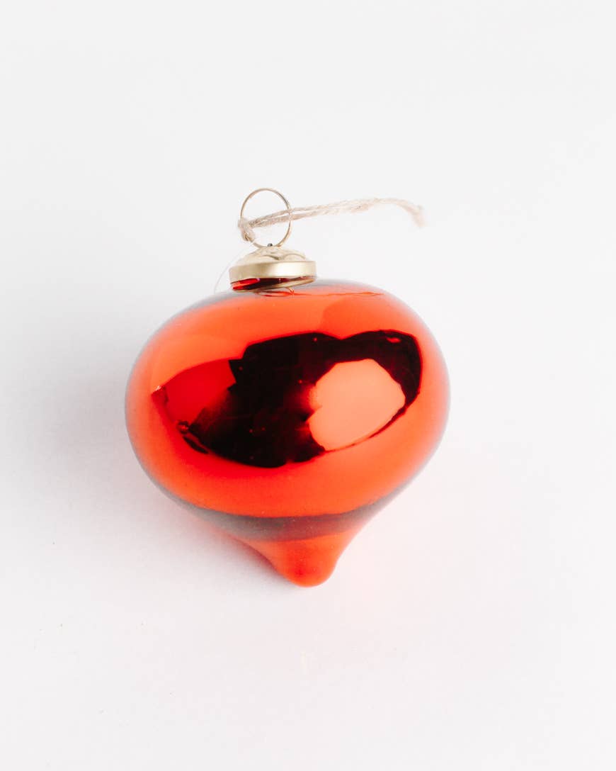 4&quot; Glass Bulb Ornaments - Red