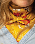 Silk Scarf - “Buck Up Buckaroo” - Square Neck & Hair Scarf